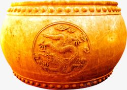 中国传统大鼓黄色龙纹传统大鼓高清图片