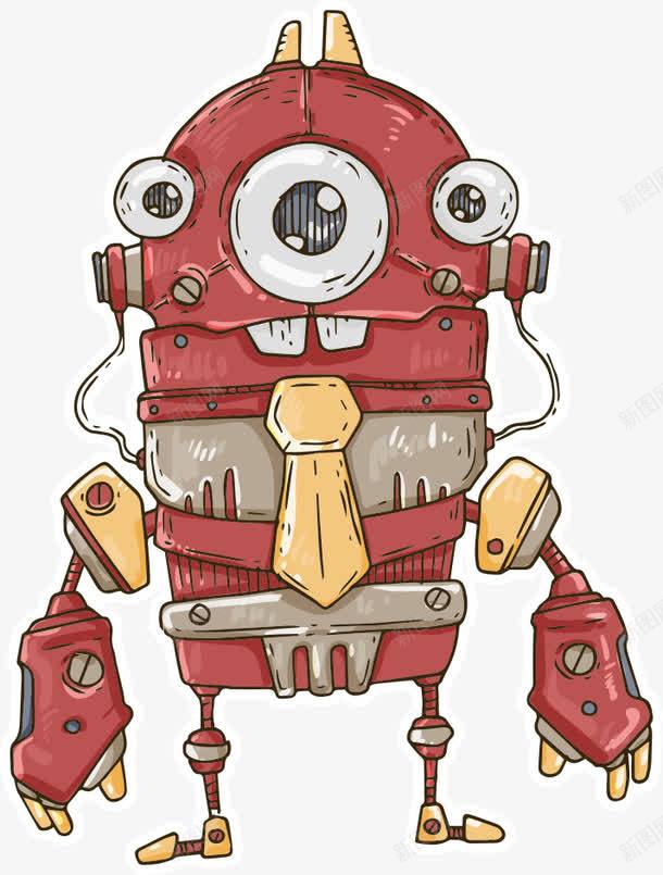 红色机器人png免抠素材_新图网 https://ixintu.com 卡通机器人 机器人 矢量机器人 红色机器人