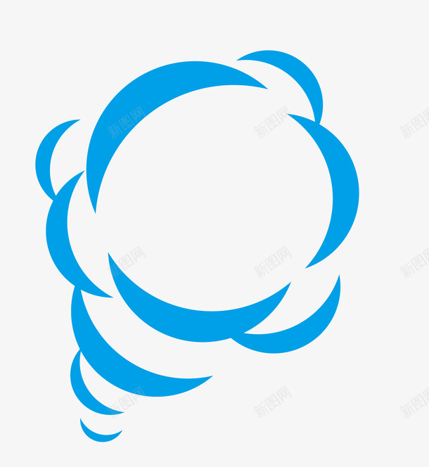 蓝色烟雾样logo元素png免抠素材_新图网 https://ixintu.com logo元素 几何 烟雾 蓝色