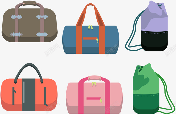 彩色手提包和背囊png免抠素材_新图网 https://ixintu.com 彩色 手提包 箱包 背囊