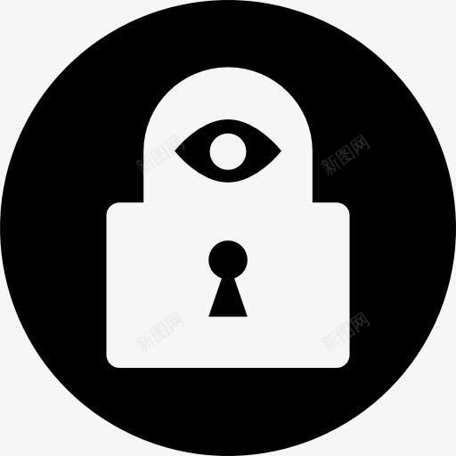挂锁锁定眼睛形状一圈图标png_新图网 https://ixintu.com 圈 安全 挂锁 监控 眼 符号 系统 锁