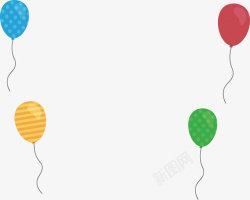 四个气球飞舞的气球装饰框矢量图高清图片