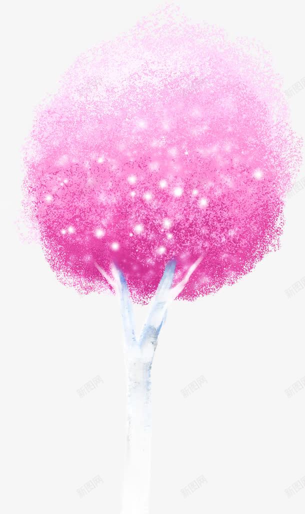 手绘粉色树木童话png免抠素材_新图网 https://ixintu.com 树木 童话 粉色