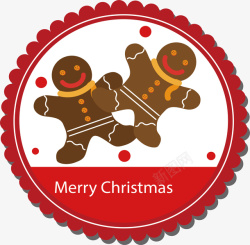 饼干标签红色圣诞标签矢量图高清图片
