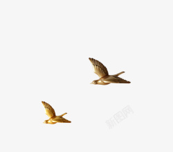 金色小鸟中式金色小鸟高清图片