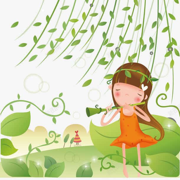吹笛子的女孩png免抠素材_新图网 https://ixintu.com png下载 吹笛子 海报元素 装饰素材
