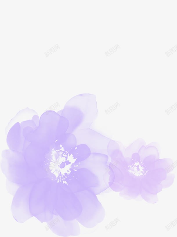 紫色水墨花朵宣传海报png免抠素材_新图网 https://ixintu.com 宣传 水墨 海报 紫色 花朵