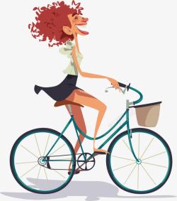 骑自行车的女人手绘骑自行车的女人高清图片