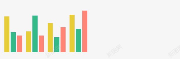彩色柱状图图标png_新图网 https://ixintu.com 分析 彩色 总结 数据图表 柱状图
