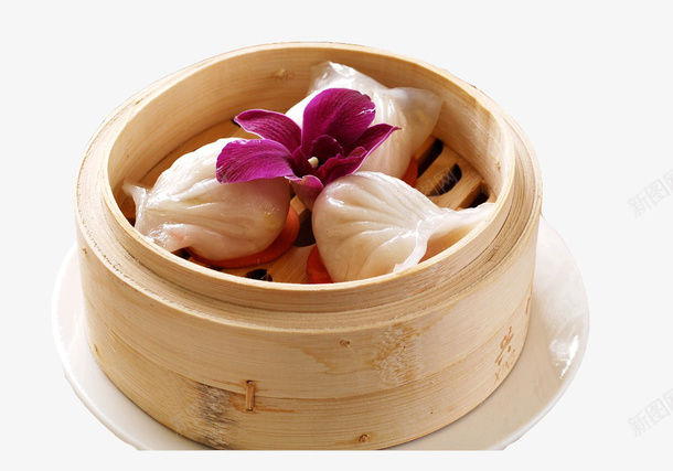 花与虾饺png免抠素材_新图网 https://ixintu.com 港式 港式点心 点心 虾饺 食物
