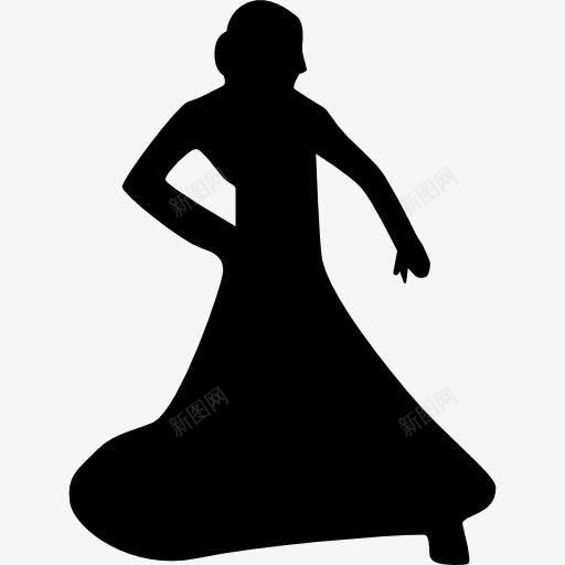 跳舞的女人穿着长裙图标png_新图网 https://ixintu.com 人的剪影 女人 弗拉门戈 弗拉门戈的图标 服装 舞蹈