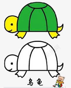 手绘两个小乌龟png免抠素材_新图网 https://ixintu.com 儿童绘画 水彩 黑白