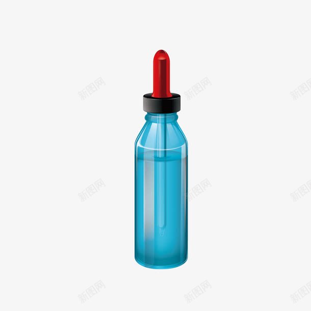 蓝色酒精瓶子png免抠素材_新图网 https://ixintu.com 反光 吸管 渐变 瓶子 蓝色 质感 透明 酒精