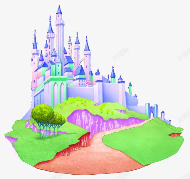 紫色梦幻迪斯尼城堡png免抠素材_新图网 https://ixintu.com 卡通 可爱 梦幻 紫色 迪斯尼城堡