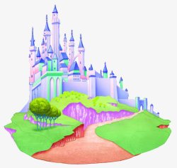 紫色梦幻迪斯尼城堡素材