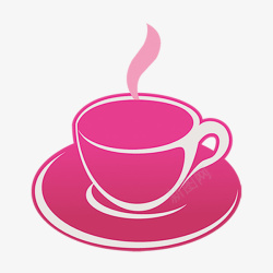 粉色咖啡茶杯素材