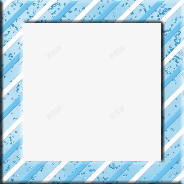 蓝色相框png免抠素材_新图网 https://ixintu.com 可爱 手绘 相框 蓝色