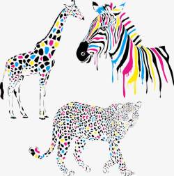 彩绘斑马彩绘动物图案高清图片
