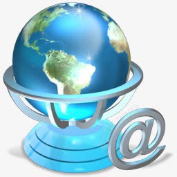 蓝色地球邮件图标png_新图网 https://ixintu.com 地球 蓝色 邮件