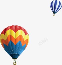 炫彩可爱手绘热气球装饰素材