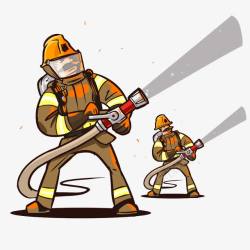 两个男性消防员素材
