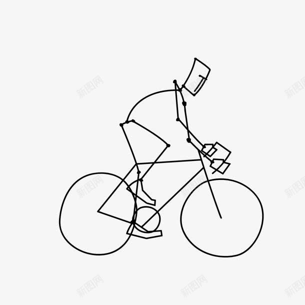 一个骑自行车的人png免抠素材_新图网 https://ixintu.com 人 单车 扁平火柴人 自行车 运动