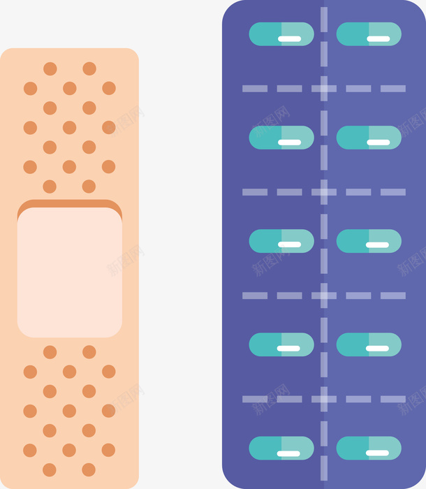 创口贴与药物矢量图eps免抠素材_新图网 https://ixintu.com 创口贴 创口贴PNG 医疗 医疗药物 矢量创口贴 药物 药物PNG 矢量图