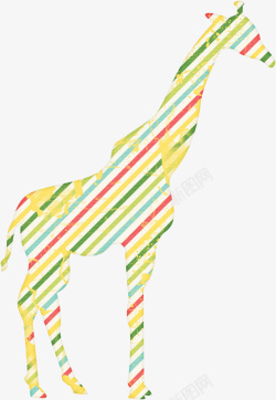 彩色涂鸦长颈鹿素材