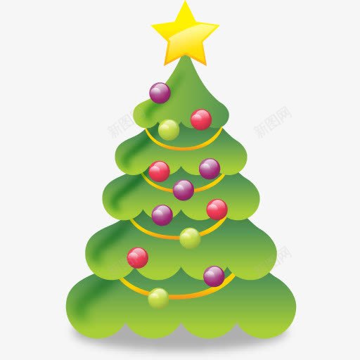 卡通圣诞树装饰图案png免抠素材_新图网 https://ixintu.com 卡通 图案 圣诞树 装饰