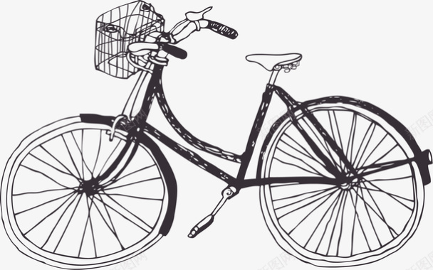 手绘自行车矢量图图标图标