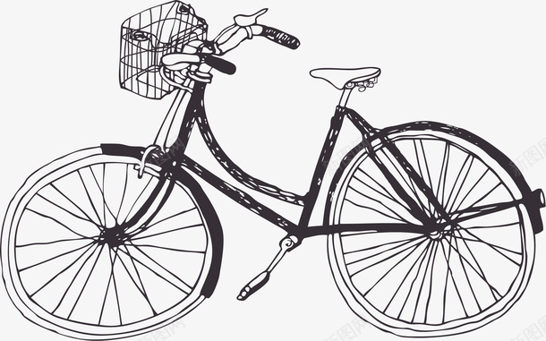 手绘自行车矢量图图标ai_新图网 https://ixintu.com 单车 手绘单车 手绘自行车 矢量png 素描 自行车 矢量图