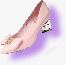 粉色蝴蝶结高跟鞋素材