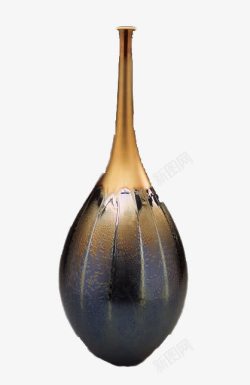 现代花器金属色细口花瓶高清图片