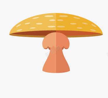 蘑菇png免抠素材_新图网 https://ixintu.com 扁平化图案 秋天植物 黄色蘑菇