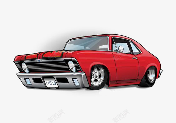 红色汽车png免抠素材_新图网 https://ixintu.com AE86 创意汽车 复古汽车 小汽车 轿车