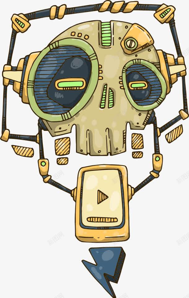 骷髅机器人png免抠素材_新图网 https://ixintu.com 卡通机器人 机器人 矢量机器人 骷髅 骷髅机器人