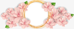 桃花海报素材粉色花卉花环边框矢量图高清图片