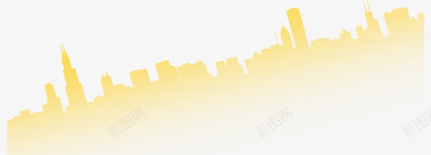 唯美精美卡通城市剪影png免抠素材_新图网 https://ixintu.com 剪影 卡通 唯美 城市 建筑 精美 黄色