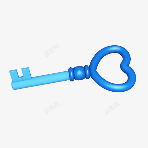 蓝色钥匙png免抠素材_新图网 https://ixintu.com 精美 蓝色 钥匙