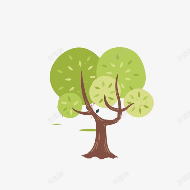 卡通小树png免抠素材_新图网 https://ixintu.com 卡通画 小树 矢量装饰 绿色的树 装饰