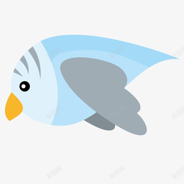 蓝色卡通小鸟png免抠素材_新图网 https://ixintu.com 动物 卡通 可爱 小鸟 蓝色 装饰 黄色
