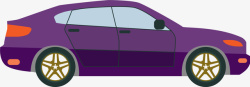 紫色卡通轿车素材