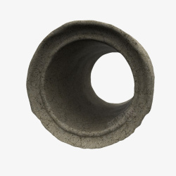 三排圆形灰色水泥管一个圆形破旧水泥管高清图片