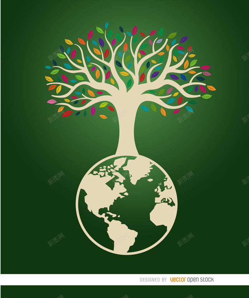 地球树保护环境主题背景矢量图ai设计背景_新图网 https://ixintu.com 保护地球 保护环境 地球 大树 素材 绿色 背景 矢量图