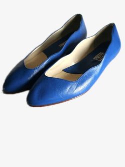 蓝色单鞋女士浅口鞋高清图片