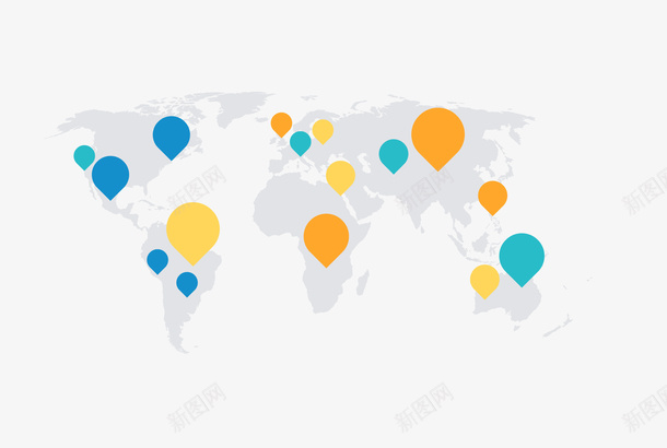 商务世界地图矢量图eps免抠素材_新图网 https://ixintu.com 世界地图素材 商务世界地图 地图 矢量世界地图 矢量图
