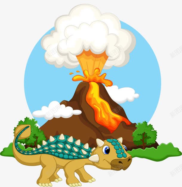 火山恐龙png免抠素材_新图网 https://ixintu.com 恐龙 植物 火山 爆发