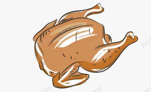 美味的烧鸡手绘图png免抠素材_新图网 https://ixintu.com 卡通 手绘图 烧鸡 美味的 美食 食物 鸡肉