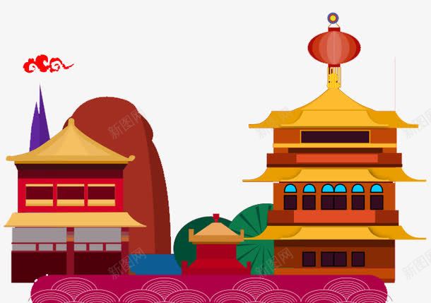 古代卡通中国风建筑png免抠素材_新图网 https://ixintu.com PNG 中国风 卡通建筑 古代建筑 红色建筑
