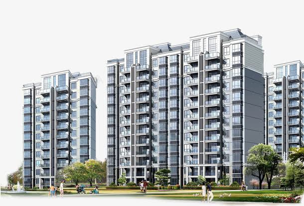 灰色城市建筑绿色景观png免抠素材_新图网 https://ixintu.com 城市 建筑 景观 灰色 绿色
